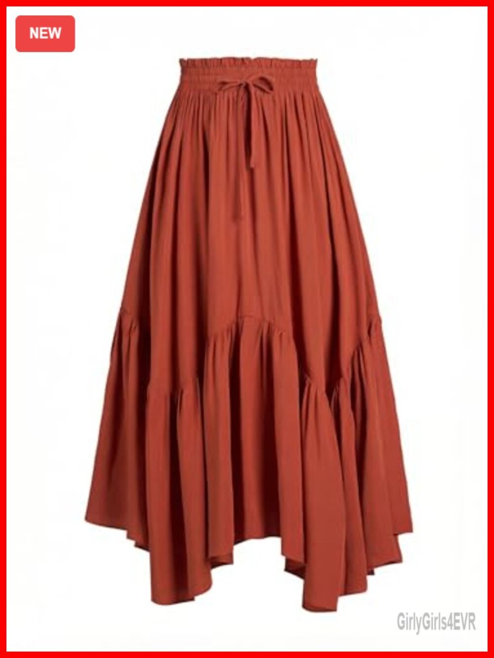 Womens Boho Renaissance Tiered Maxi Skirt with Pockets Drawstring